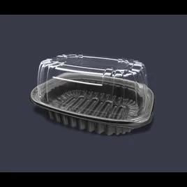 Chicken Container & Lid Combo Roaster With Polystyrene (PS) Dome Lid Small (SM) PP Black Clear 100/Case