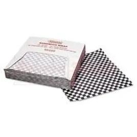 Basket Liner Sandwich Wrap Sheet 12X12 IN Dry Wax Paper Black White Check Grease Resistant 5000/Case