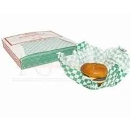 Sandwich Wrap Basket Liner Sheet 12X12 IN Dry Wax Paper Green White Check Grease Resistant 1000 Sheets/Pack 5 Packs/Case