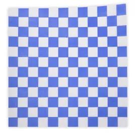 Sandwich Wrap Basket Liner Sheet 12X12 IN Dry Wax Paper Blue White Check Grease Resistant 1000 Sheets/Pack 5 Packs/Case